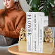 Book Ends, Gold Girl Thinker Design, Non-Skid Heavy Duty Resin Book Stopper for Books, Bookends with Base, Modern Bookends for Shelves, Resin, 1Pair/2Piece