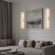 Modern LED Wall Sconces, Hardwired Wall Sconces, 3000K Warm Light Wall Lamp, Wall Light Fixtures for Living Room, Bathroom, Bedroom, Chrome