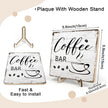 Coffee Bar Decor Sign – Rustic Wooden Plaque for Coffee Station, Farmhouse Cafe Shelf Accessories, Desk or Kitchen Counter Decor,Birthday,Mother Day Gift 5.9 x 5.9 Inch