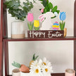 Wooden Bunny Easter Table Decorations Happy Easter Tulips Tiered Tray Decor Rustic Farmhouse Centerpiece Decor Decorative Mantle Tabletop Accent Home Office Wood Sign 6 Pcs Pink Yellow Blue White