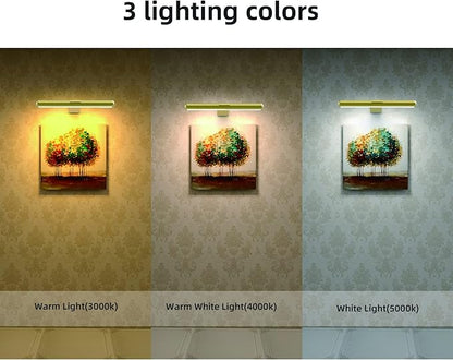 TINTINDOC Picture Light Rechargeable Wireless Painting Lights with Remote Control, Battery Operated Art Display Lamp Full Metal Dartboard Light,300LM Dimmable Accent Light for Picture Portrait on Wall