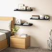 Floating Shelves for Wall Decor Bathroom Shelves Over Toilet, Farmhouse Wall Shelves for Living Room, Bedroom, Picture Frames, Plants, Kitchen (Black, Set of 3)