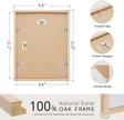 puthiac 8.5x11 Solid Oak Wood Picture Frame, Fits 2Pcs 5x7 with Mat or 8.5x11 Without Mat, Wall or Tabletop Display with Stand, Vertical or Horizontal, Plexi Front, 1 Pack, Natural Oak