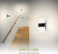 ASD LED Indoor Wall Mount Light Fixture - 8 Inch 10W Modern Interior Matte Black Dimmable Wall Sconce Light - ETL 2700K-5000K Adjustable - Hallway, Bedroom LED Wall Lights, Pack of 2