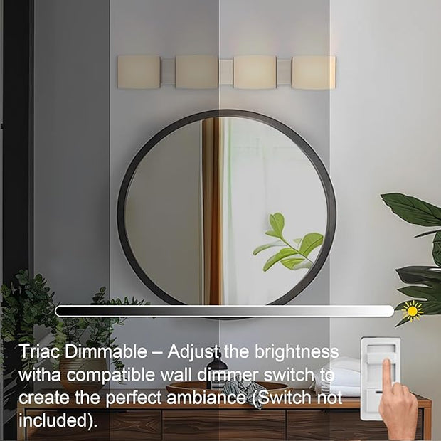 40 inch LED Wall Sconce Lights, Bathroom Vanity Lights, 4-Light Indoor Wall Light Fixtures Over The Mirror, Wall Decro Lighting for Bathroom Hallway Bedroom Living Room