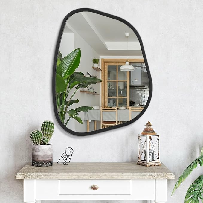 Black Asymmetrical Mirror Large 26