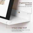 Axeman 40 Inch Floating Shelves | White Picture Ledge Shelf Set of 3 | Rustic Wood Wall Shelves with Lip | 40