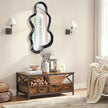 Asymmetrical Mirror Irregular Wall Mirror Modern Wood Frame Unique Mirrors Cute and Stylish Cloud Wavy Mirrors Decorative for Cloakroom Bedroom Living Room Bathroom Entryway 30