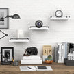 Small Floating Shelf, 6X9 Inches Farmhouse Wall Shelves for Living Room, Bedroom, Picture Frames, Plants, Kitchen, Set of 3 (White and Black)
