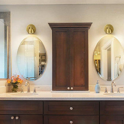 Gold Wall Sconces Set of 2 Hardwired - Brass Vintage Dimmable Indoor Small Bell Lights Fixtures Decor Set of Two for Bathroom Vanity Bedroom Bedside Hallway Living Room Kitchen Picture Lamp