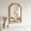 Wood Framed Bathroom Mirror for Wall, 16 x 24 Inch Rustic Wood Frame Wall Mirrors Decorative for Living Room, Vanity, Bedroom, Entryway and Farmhouse, Tempered Glass, Shatterproof