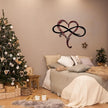 Infinity Heart Wall Decor, Unique Infinity Heart Metal Wall Art Decor Love Sign Steel Wall Plaques Bedroom Ornaments for Home Wedding Decor, Room Living Room Decoration (Red Black, 15.7x14inch)