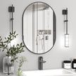 Oval Bathroom Mirror Capsule Wall Vanity Mirror, 24