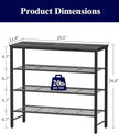 Kitsure Shoe Rack for Closet, Shoe Organizer with Leveling Feet, Sturdy & Rust-Proof Shoe Storage for Entryway, Bedroom, Living Room, 29.5