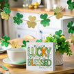 Not Lucky Simply Blessed Funny St Patricks Day Shamrock Decor Desk Decor Wooden Box Sign St Patricks Day Decorations Irish Blessing Wood Block Plaque Box Sign for Home Decoration