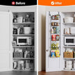 Delamu Narrow Over the Door Pantry Organizer, 6-Tier Metal Pantry Door Organization and Storage for Easy Install, Hanging Spice Rack Seasoning Shelves for Cabinet & Kitchen, D5 x W13 x H50 inch, Black