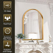 Arched Mirrors for Wall, White Bathroom Mirror Brushed Metal Vanity Wall Mounted Mirror for LivingRoom Bedroom Entryway Room Vanity Home Decor 26
