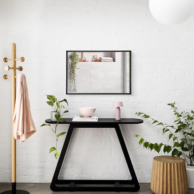 AAZZKANG Black Mirrors for Wall Rectangle Metal Framed Mirror Large 20