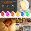 Wireless 16 Color Changing LED Puck Light 6 Pack LED Under Cabinet Lighting Closet Light Battery Powered Night Lights with Remote Control Dimmer & Timing Function