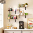 Fixwal Wall Floating Shelves for Room Decor, 4 Sets Floating Shelves for Wall Storage, Wood Wall Mounted Shelf for Bedroom Decor, Bathroom Storage, Book Shelf for Wall-Rustic Brown | for Room Decor, Floating Shelves, for Wall Storage, for Bedroom Decor...