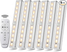 LDOPTO Battery Operated Lights with Remote Wireless Dimmable Under Cabinet Counter Lights for Kitchen LED Closet Lights with Timer for Kitchen Shelf Hallway Stairs,Multiple Colors 6 Pack