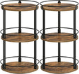 Spice Rack, Set of 2 Lazy Susan Organizer, 3-Tier Turntable Organizer For Cabinet, Compact and Versatile, for Kitchen Countertop, Rustic Brown SR23L2BR