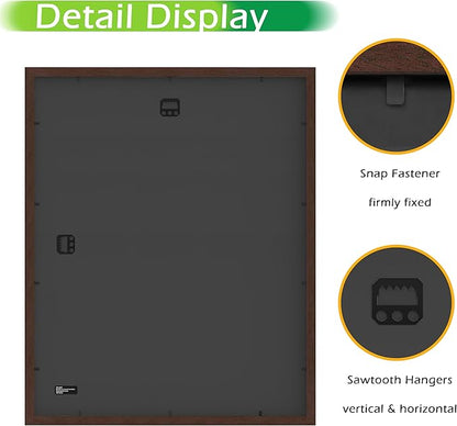 FrameWorks 2-Pack, 16x20 Matted to 11x14 Picture Frame, Mahogany – Classic Wooden Photo Frame with Tempered Glass, Modern Matte Finish for Prints, Posters, Certificates & Wall Decor – Gallery-Ready