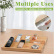 Bamboo Spice Drawer Organizer for Insert Shallow Drawer, 8 Tier Stackable Spice Rack Organizer for Cabinet(4.8