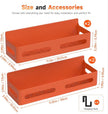 4 Pack Strong Magnetic Spice Rack for Refrigerator, Multipurpose Magnetic Shelf for Fridge with 4 Hooks for kitchen and Bathroom Organization, Orange