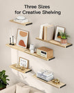 AMADA HOMEFURNISHING Wall Shelves Set of 6, Rustic Farmhouse Style, Wood Floating Shelves for Wall Decor, Bathroom & Bedroom Storage, Living Room Book Shelves, 6pcs