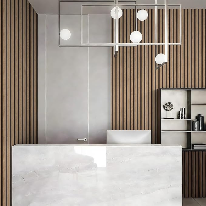 Wallpaper Peel and Stick Wood Grating Stripe Self-Adhesive Wallpaper Faux Wood Contact Paper Wood Slats Self Adhesive Wall Paper PVC Vinyl Film Removable Waterproof 17.3
