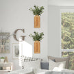 2 Pack Wall Decor Wood Wall Planters for Indoor Plants, Modern Wall Planter for Bathroom, Living Room, Kitchen Decor, Farmhouse Wood Vase for Decor Dried Flowers and Faux Greenery (Rustic Brown)