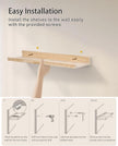 MBYD 36 Inch Natural Pine Wood Floating Shelves for Bedroom, Wide Picture Ledge Set of 2, Wall Mount Unfinished Shelf Can be Stained Nursery Book Shelves for Kids Bedroom Living Room Bathroom Kitchen