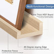 24inch Floating Picture Ledge Shelves 2-Pack, Oak Wall Mounted Shelves with Lip for Nursery, Kids Room, Living Room & Bedroom, Sturdy Floating Book Shelves for Photo Frames & Decor