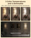 EZVALO Battery Operated Wall Sconce, Wireless Wall Sconces Set of Two with Remote, 3 Color & 80 RGB Rechargeable Wall Lights, Dimmable, Timer, White Linen Shade Wall Decor for Bedroom, Living Room
