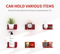 6 Inches Acrylic Small Wall Shelves, Red Floating Shelf for Wall Mounting, Acrylic Display Ledges for Funko Pop Figures, Home Décor, Living Room, Gaming Room, Plants, 2 Pack