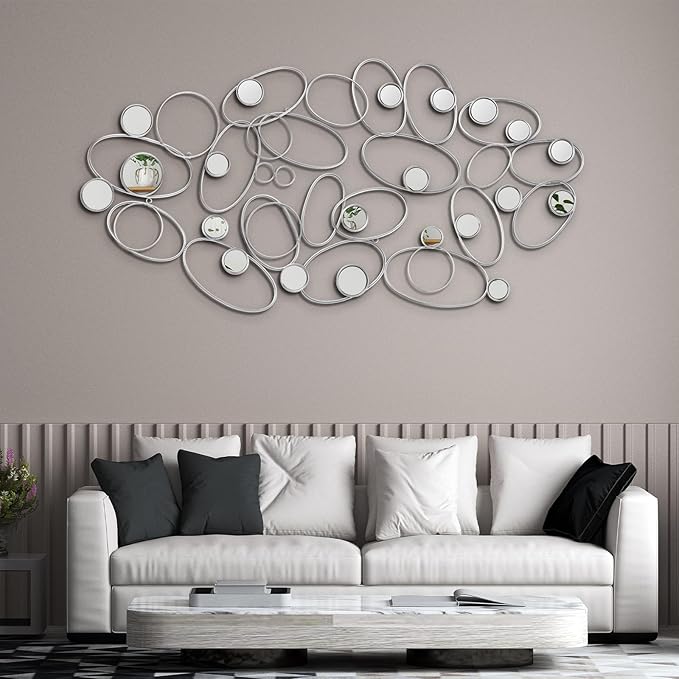 Tandefio 7 Pcs Decorative Mirrors Home Wall Art Decor Hanging Mirrors Wall Art for Living Room Bedroom Entryway 60 x 20 Inches