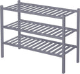 3 Tier Bamboo Shoe Rack for Closet Free Standing Wood Shoe Shelf Storage Organizer for Entryway Small Space Stackable 27