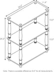 Furinno TURN-N-TUBE Storage Shelves, 3-Tier Book Shelf, Corner Shelf, Toolless Open Shelves, for Organization and Storage, Living Room, Garage, Home Office, Columbia Walnut
