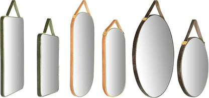 Creative Co-Op Various Velvet Edged Wall Mirrors, Multicolor, Set of 6