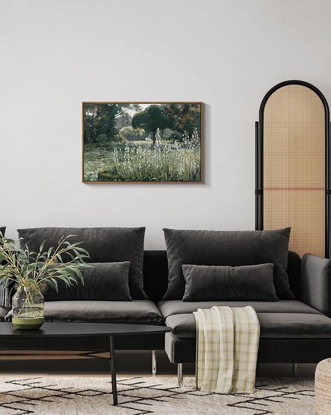 InSimSea Framed Canvas Wall Art Vintage Decor, Home Decor Modern Farmhouse Decor for Room Aesthetic, Landscape Wall Art for Living Room, Cottagecore Bedroom Kitchen Bathroom Decorations, 20