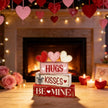 Valentines Day Decorations - Valentine Tiered Tray Decor Set - Wooden Table Decoration with Heart Signs - Rustic Farmhouse Valentine’s Day Home Decor Indoor for Shelf Mantel Coffee Table Gift