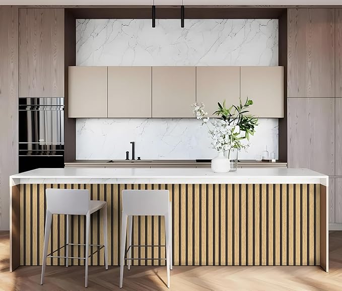 Wallpaper Peel and Stick Wood Grating Stripe Self-Adhesive Wallpaper Faux Wood Contact Paper Wood Slats Self Adhesive Wall Paper PVC Vinyl Film Removable Waterproof 17.3