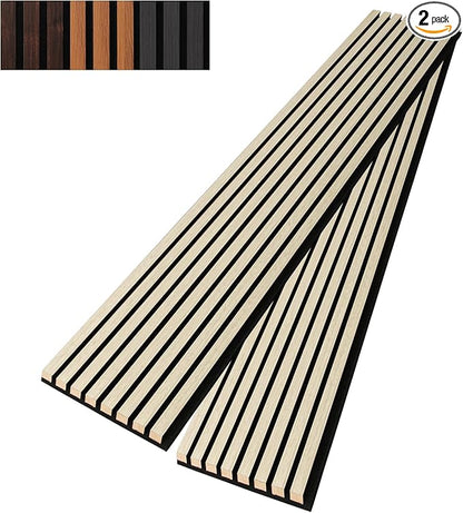 Art3dwallpanels Wood Slat Wall Panel, 108'' x 13'' Wood Panels for Wall 2 Pack 3D Soundproof Wall Panels, Large Acoustic Panels Sound Absorbing for Interior Ceiling and Wall Decor Noise Reduction,Oak
