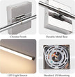 Modern LED Wall Sconces, Hardwired Wall Sconces, 3000K Warm Light Wall Lamp, Wall Light Fixtures for Living Room, Bathroom, Bedroom, Chrome