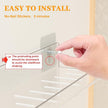 2 Pack Adhesive PET Floating Shelves for Wall, Living Room, Kitchen, Bathroom Organizers and Storage with Adhesive Hooks (for No Drilling) and Drilling Screws