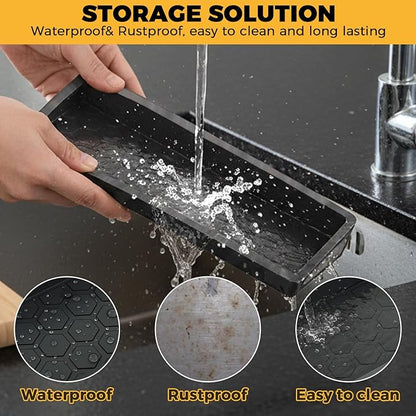 BFONS 30 Inch Silicone Magnetic Stove Top Shelf, Kitchen Shelf Over Stove Spice Rack Apartment Must Haves Kitchen Gadgets for Above Stovetop Seasoning Organization and Storage Thickened 3parts- Black
