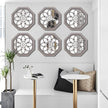 2 PCS Octagon Wall-Mounted Mirrors,Vintage Farmhouse Mirror for Wall Decor,Barn Wood Color Decorative Accent Mirror for Foyer, Bathroom, Bedroom. (12”x12”)