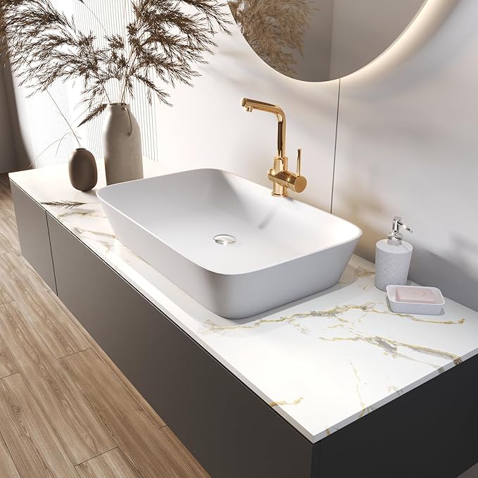 LACHEERY Thick White Marble Peel and Stick Wallpaper White and Gold Wallpaper for Kitchen Accent Wall Paper Counter Cover Peel and Stick Countertop Contact Paper Waterproof Matte Marble Roll 12