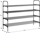 Kitsure Shoe Rack - 3-Tier Space-Saving Shoe Organizer & Shoe Shelf with Handle, Easy Assembly, Sturdy Metal Shoe Rack for Closet, Entryway, Bedroom, 28.0